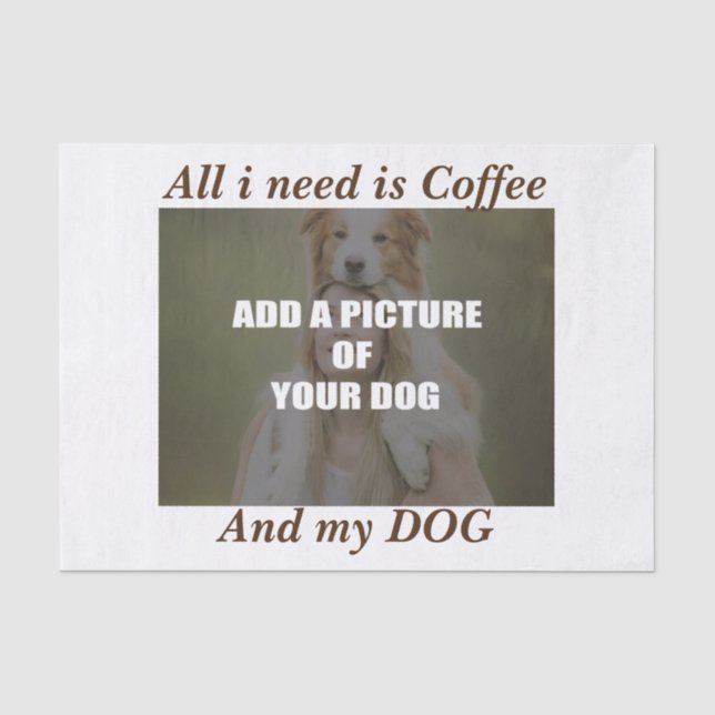 Papel De Seda Coffee and my Dog Throw Pillow (Frente )