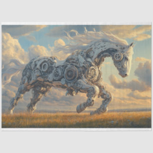 Papel De Seda Cogsmane Mecânico do Cavalo de Decoupage Steampunk