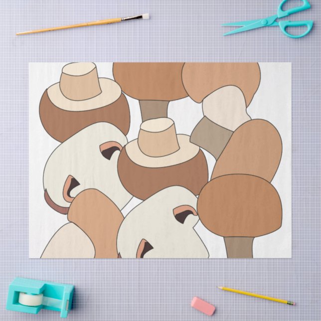 Papel De Seda Cogumelo Comestível Fungo Fungos (Arte )
