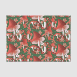 Papel De Seda Cogumelo Vermelho e verde