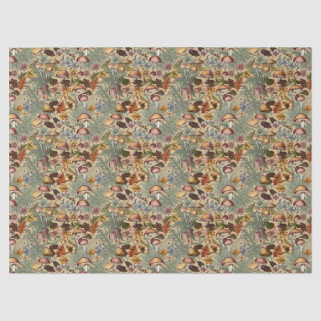 Papel De Seda Cogumelos da Floresta (Frente )
