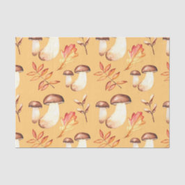 Papel De Seda Cogumelos de Outono (Design 30 Série Amarelo/Laran
