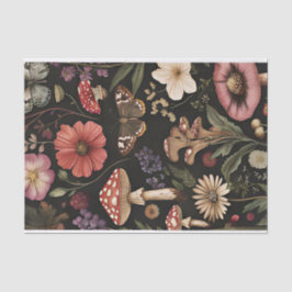 Papel De Seda Cogumelos de outono e flores caem na despojação