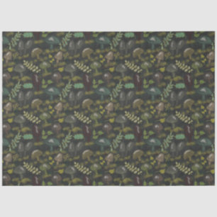 Papel De Seda Cogumelos Moody Escuros Bonitos