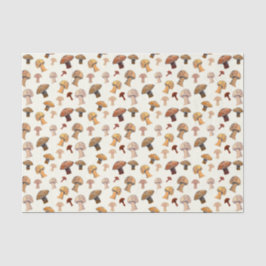 Papel De Seda Cogumelos Selvagens Cadeias Desenhadas À Mão Madei