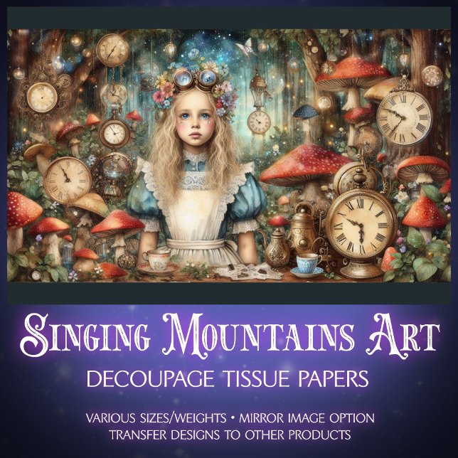 Papel De Seda Cogumelos Steampunk Alice Caprichosos (Criador carregado)