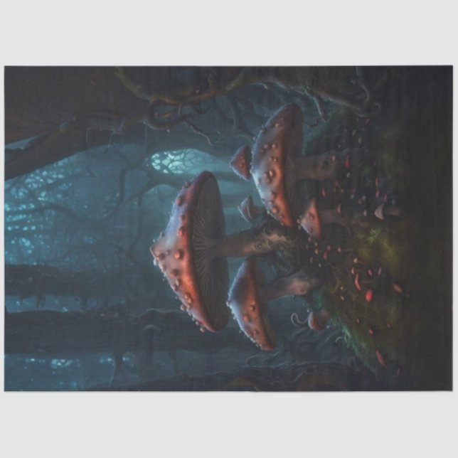 Papel De Seda Cogumelos Vermelhos Moody - Uma Decoupage Dark Dre (Frente )