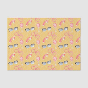 Papel De Seda Coisas de Menina (Design 37 Série Amarela/Laranja)