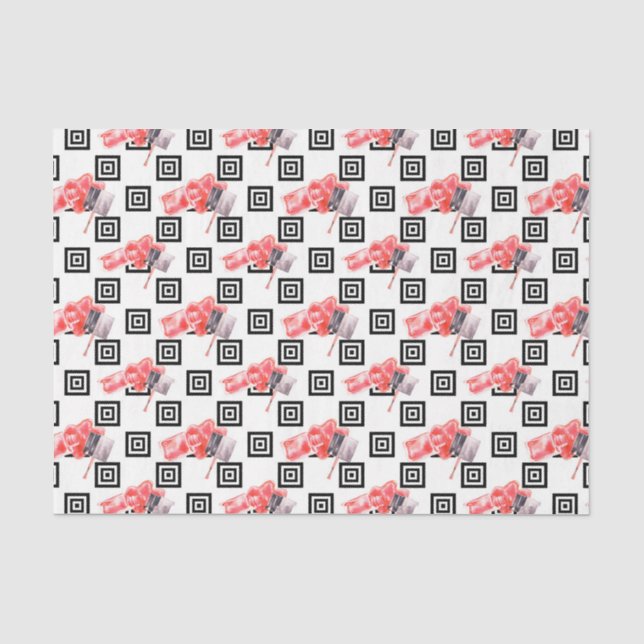 Papel De Seda Coisas de Menina Esmalte (Design 22 Série Vermelha (Frente )