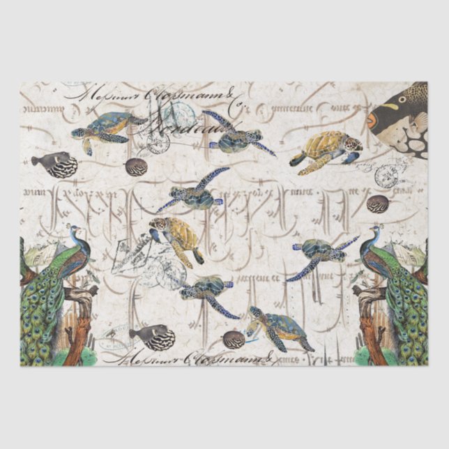 Papel De Seda Coisas efêmeras do francês do Blowfish da (Frente )