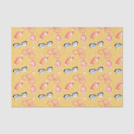 Papel De Seda Coisas Girly (Série Design 37 Amarelo/Laranja)