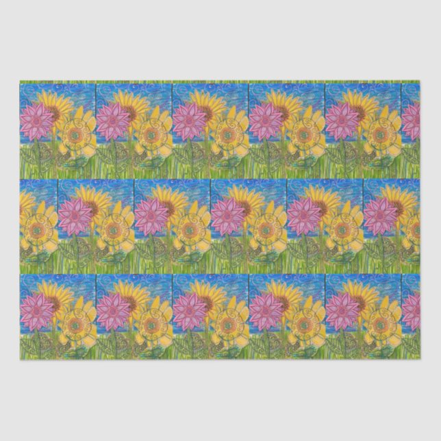 Papel De Seda Colaboração de girassol (Frente )