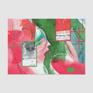 Papel De Seda colagem da arte abstracta, meios mistos e aguarela