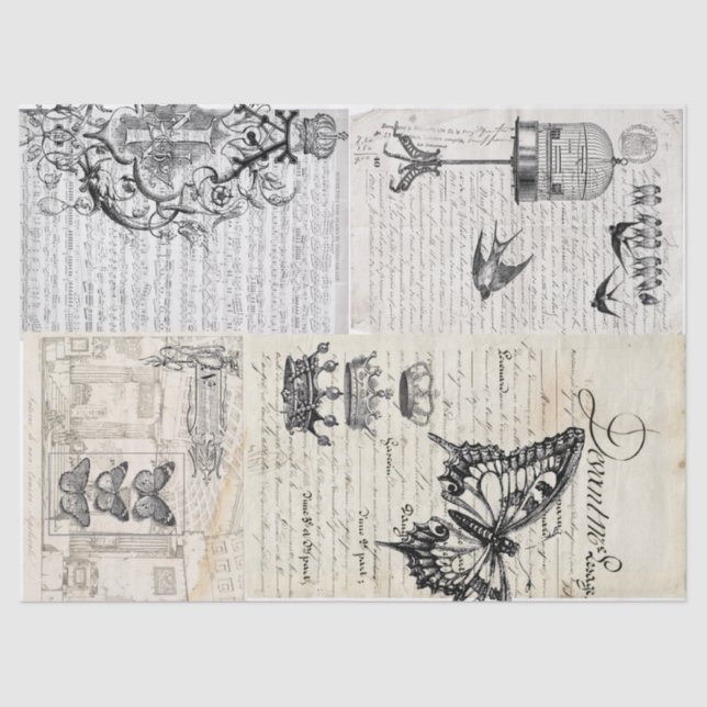 Papel De Seda Colagem da letra (Frente )