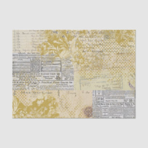 Papel De Seda Colagem de abstrato Vintage