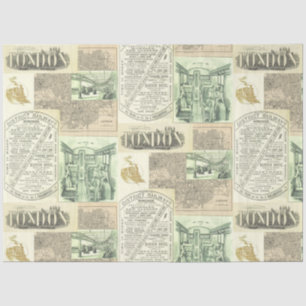 Papel De Seda Colagem de Anúncios de Jornal da Vintage Railroad