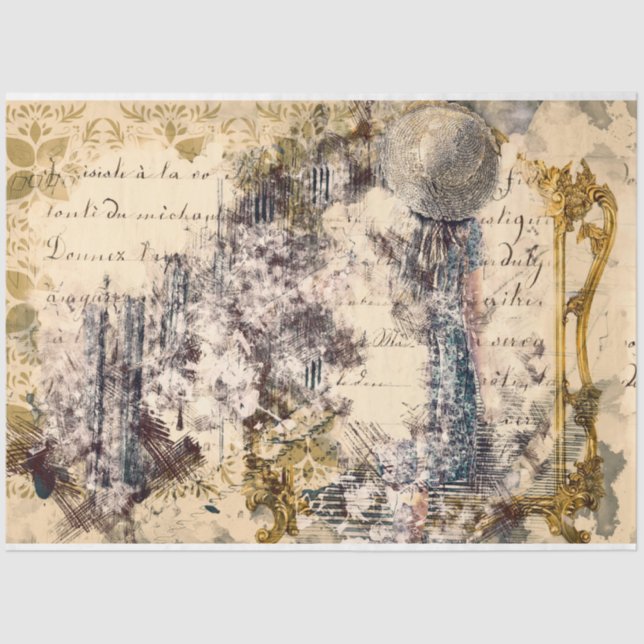 Papel De Seda Colagem de Arte 15 Fundo 20x30 (Frente )