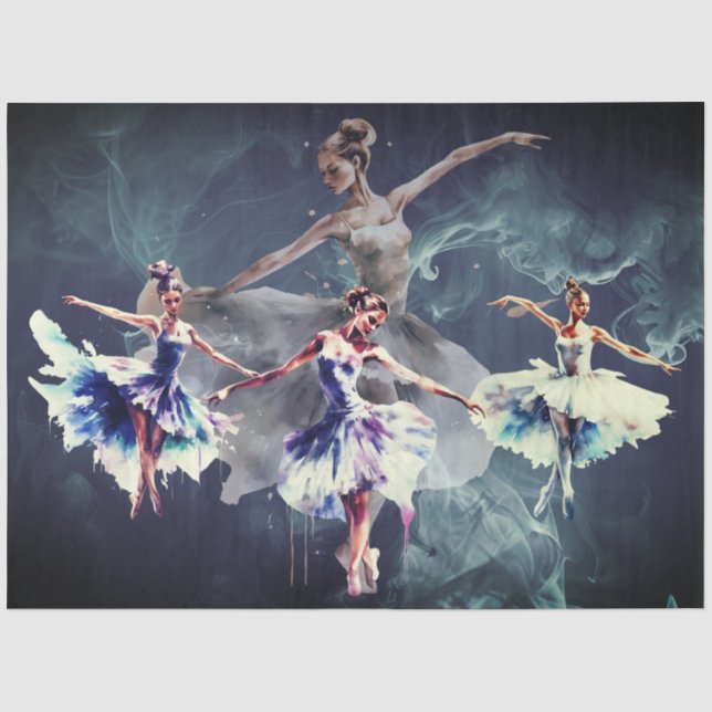 Papel De Seda Colagem de Arte Abstrata Bailarinas Decoupage (Frente )