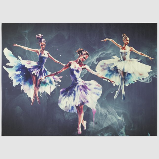 Papel De Seda Colagem de Arte Abstrata Bailarinas Decoupage (Frente )