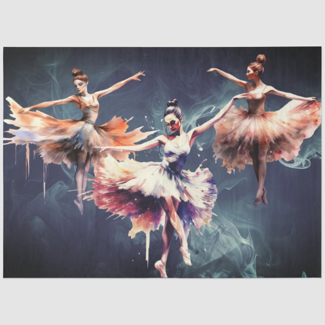 Papel De Seda Colagem de Arte Abstrata Bailarinas Decoupage (Frente )