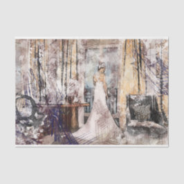 Papel De Seda Colagem de Arte Mulher Romântica 37 Desligar