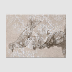 Papel De Seda Colagem de Aves Vintage