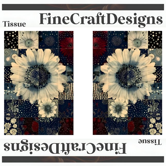 Papel De Seda Colagem de Azulejos Florais Aleatórios Decoupage E (Criador carregado)