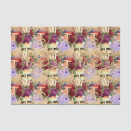 Papel De Seda Colagem de Cogumelos Elegante