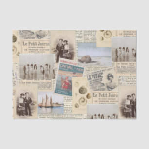 Papel De Seda Colagem de Crianças da Costa do Mar Vintage