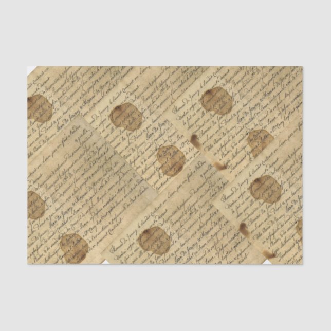 Papel De Seda Colagem de Decodificação de Manuscrito de Script V (Frente )