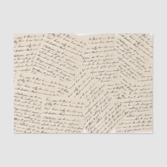 Papel De Seda Colagem de Decodificação de Manuscrito de Script V (Frente )