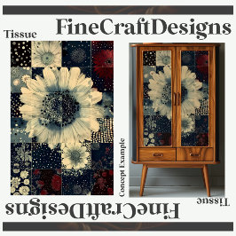 Papel De Seda Colagem de Decoupage de Azulejo Floral Aleatório E