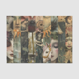 Papel De Seda Colagem de Decoupage de Jardim de Fantasia Sombrio