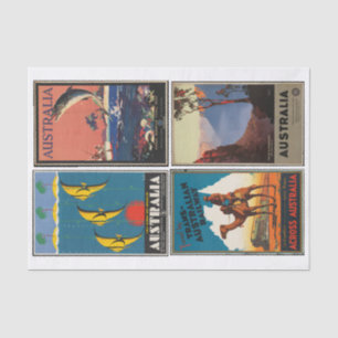 Papel De Seda Colagem de Desduplicação de Posteres de viagens Vi