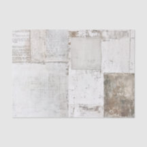 Colagem de Ephemera Pintada de Branco Grungy e Pap