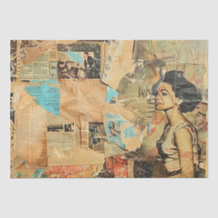 Papel De Seda Colagem de folhetos de jornal Rustic Vintage (8)