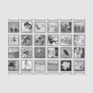Papel De Seda Colagem de Fotos Filtradas a Preto e Branco