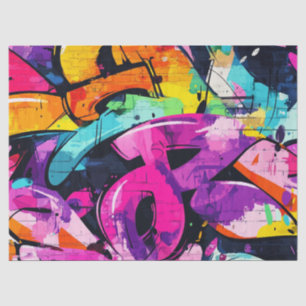 Papel De Seda Colagem de Grafite Urbana com Cores Intensas Pint