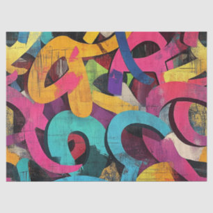 Papel De Seda Colagem de Grafite Urbana com Cores Intensas Pint