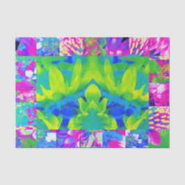 Papel De Seda Colagem de Jardim de Girassóis em Patchwork Abstra