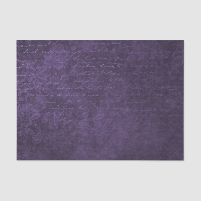 Papel De Seda Colagem de Lace e Script Roxo (Frente )
