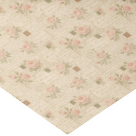 Papel De Seda Colagem de Letras e Rosas Manuscritas de Vintage