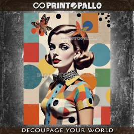 Papel De Seda Colagem de Meios séculos de arte pop: mulher e bor