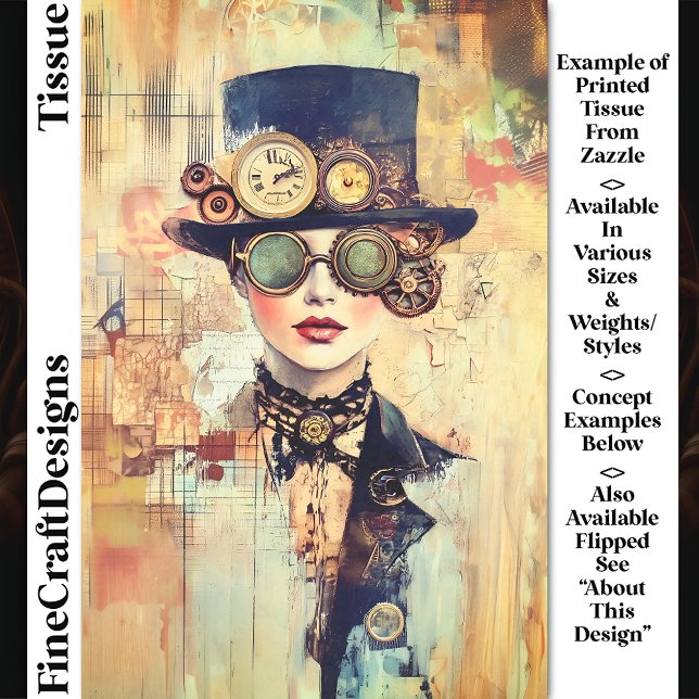 Papel De Seda Colagem de Mulher Steampunk Retrato DJ9RF (Criador carregado)