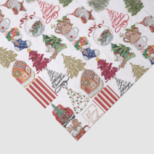 Papel De Seda Colagem de natais vintages   Presente de Feriado R