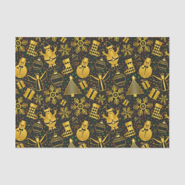 Papel De Seda Colagem de Natal Metálico (Frente )
