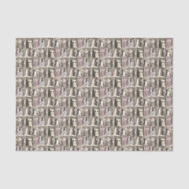 Papel De Seda Colagem de Noiva e Noivo em Vestido de Noiva Antig (Frente )