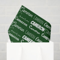 Colagem de Nome de Tipografia Verde Personalizada 