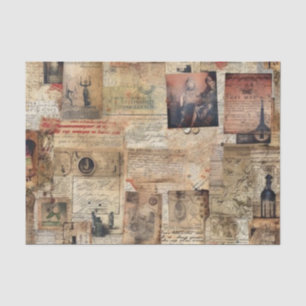 Papel De Seda Colagem de papéis de Decoupage de Diário Lixo