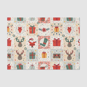 Papel De Seda Colagem de Patches de Natal